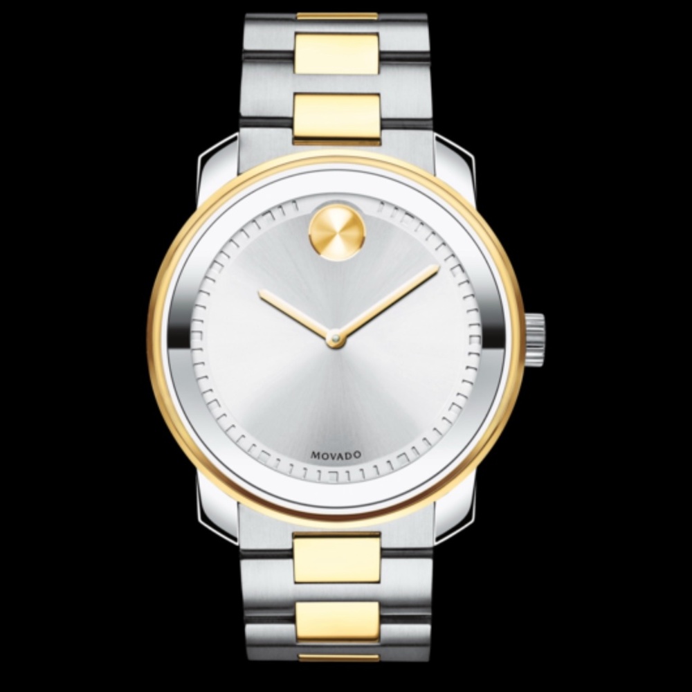 Movado Bold Two-Tone Stainless Steel Silver Dial 42mm Men's Watch (Used)